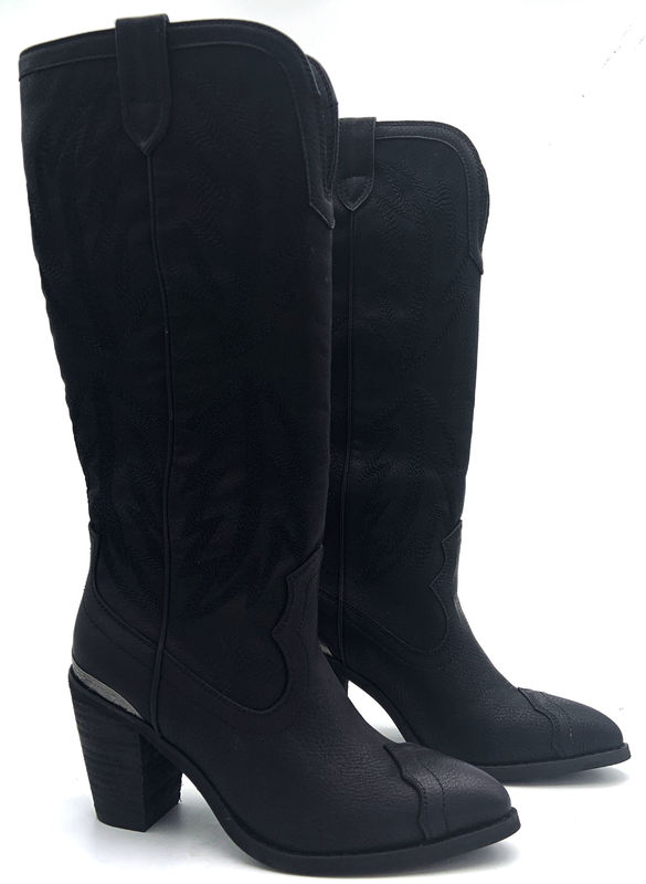 Botas de tacón alto, botas de invierno, botas de mujer con cierre.