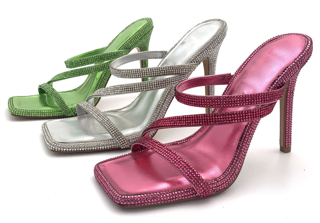 Mujeres de cuero Sandalias de tacón alto Tipo de tacón confortable Stiletto