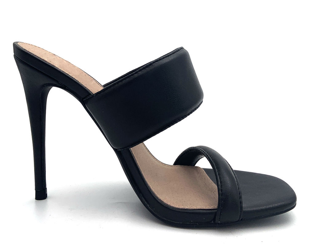 Mujeres sin espalda Mules de tacones con tacones de bloque Tipo de tacones de tacones Stiletto