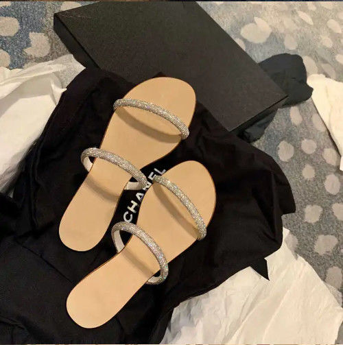 Mujeres personalizadas Sandalias planas de verano con correa tipo de cierre