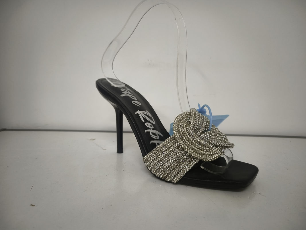 4.5En tacones altos zapatos de corte de señoras con deslizamiento sobre el cierre tipo material superior de cuero